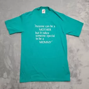 Vintage Mommy Shirt Medium green 90s Y2K Retro Made in USA Single Stitch TEE - Picture 1 of 11