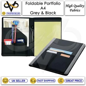 Smart Foldable Portfolio File A4 Grey & Black Professional And Organised Work - Picture 1 of 3