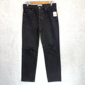 Free People We The Free Jeans Bren Boyfriend Distressed Schwarz 26 Neu mit Etikett - Bild 1 von 12