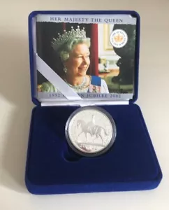 Simply Coins~ 2002 SILVER PROOF GOLDEN JUBILEE 5 FIVE POUND COIN - Picture 1 of 9