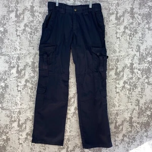 5.11 Tactical Series Womens Sz 8 Long Navy Blue Ripstop Cargo Work Pants 30 x 32 - Picture 1 of 17