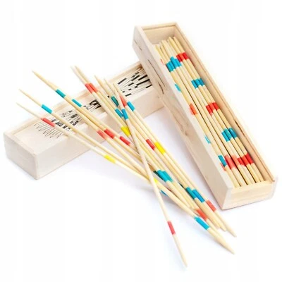 GRA BIERKI DREWNIANE XXL DUŻE MONTESSORI MIKADO SPIEL Wooden Pick Up Sticks Game - Image 1 of 4