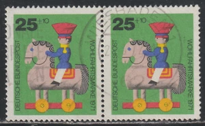 Germany 1971 SC# B477 - Wooden Toys - Horseback rider - One Pair  Used Lot # 591 - Picture 1 of 2