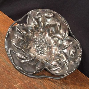 Antike Sterling Silber Schale Mauser Jugendstil Floral Libelle PRIORITY MAIL - Bild 1 von 12