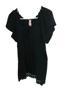 No Boundaries Damen Bluse schwarz XXL (19) transparent Spitze unten vorne zum Binden - Bild 1 von 7