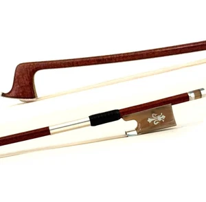 Master Pernambuco Skin Carbon Fiber Violin Bow White OX Fleur-de-Lys Silver Part - Picture 1 of 18