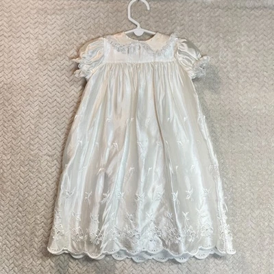 Vestido Blanco Bautizo Infantil Madonna Vintage Talla 6-9 Mos Foto 1 de 4