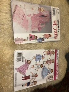 2 - 18/19” Doll Clothes & Accessories Patterns - Simplicity 2770 & 5421 - New - Picture 1 of 5