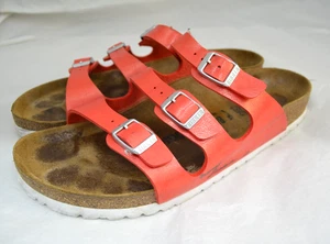 Sandalias para mujer BIRKENSTOCK Florida 3 correas rojas Birko Flor talla 42 EU 11 EE. UU. - Imagen 1 de 10