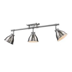 Golden Lighting 3602-3SF PW-PW Duncan 3-Light Semi-Flush - Track-Light in Pewter - Picture 1 of 2