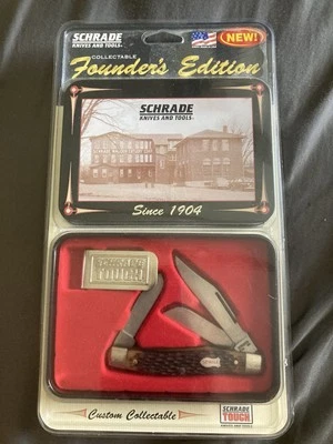 Faca Schrade Stockman 881 Founder’s Edition 3 lâminas e clipe de dinheiro. Selado NOS - Imagem 1 de 2