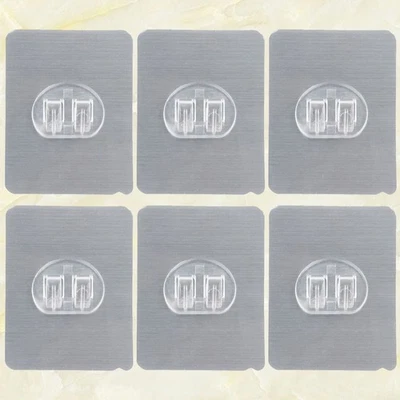  6 Pcs Stainless Steel Coat Hooks Waterproof Adhesive Wall Mounted - Image 1 of 4