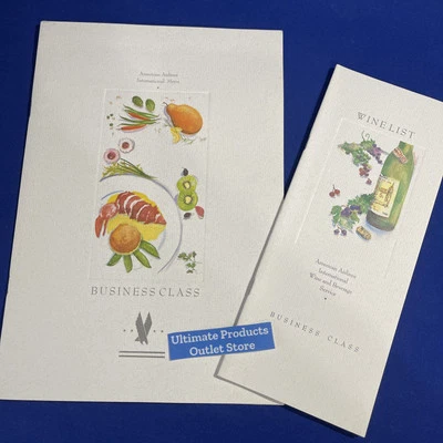 American Airlines ✈️Menú 1990 Business CDG-ORD Comidas🍴and & Wine Entradas 7 Foto 1 de 4