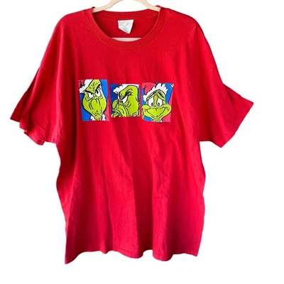 XXL VTG 1996 Dr. Seuss The Grinch Red Single Stitch T-Shirt USA Made Christmas - Image 1 of 4