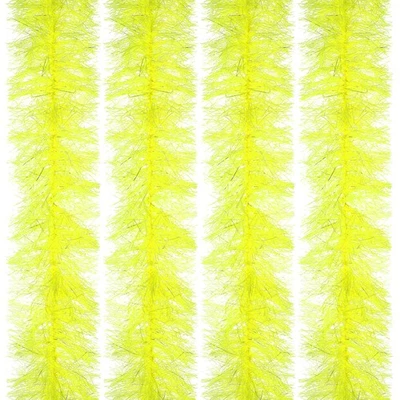 Boa de plumas de 6,6 pies, 4 piezas boas de plumas esponjosas artificiales, amarillo fluorescente Foto 1 de 4