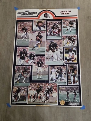 "Póster de los Chicago Bears 1985 NFC Central y Super Bowl XX Champions 34""X23"""  Foto 1 de 4
