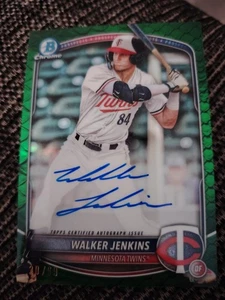 2025 Bowman Chrome Walker Jenkins Auto Green Reptilian Refractor /99 - Bild 1 von 6