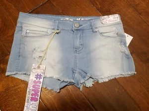 Nuevos Pantalones Cortos de Vaquero Azul Destruido INDIGO REIN FOREVER Talla 7 Lavado Ligero - Imagen 1 de 6