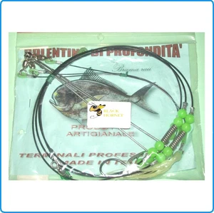 TERMINALE BOLENTINO BLACK RAYS BREAM CON MOLLE INOX DA OCCHIONI CERNIE NASELLI - Foto 1 di 2