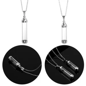 Tubo de acero inoxidable vidrio deseo botella urna Vial colgante collar joyería - Bild 1 von 14