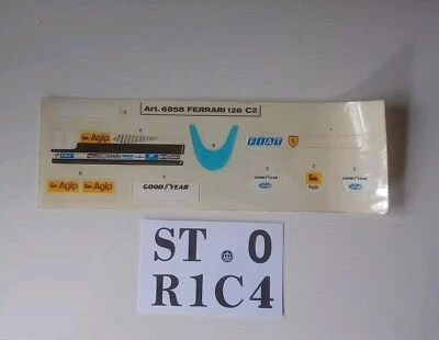 KIT ADESIVI STICKERS HOT WHEELS FERRARI 126 C2 F1 Art. 6858 NO REPRO DECALS 1/25 - Immagine 1 di 2