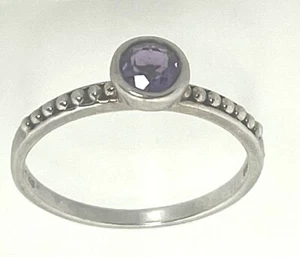 Vintage Town & Country Sterling Silver Amythyst Dotted Ring Size 9 - Picture 1 of 1