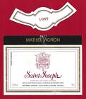 Vr76 Etiquette Côtes Du Rhône Saint Joseph 1989 Mathieu Vignon 26 St-Vallier