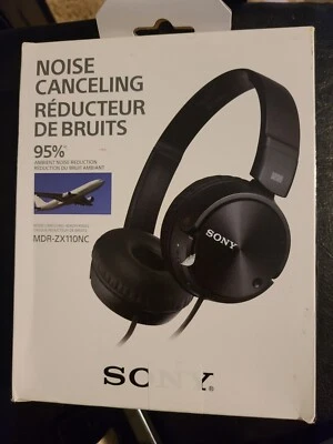 Sony MDR-ZX110NC Noise Canceling Headphones On Ear Black - Image 1 of 4