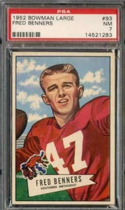 1952 BOWMAN LARGE #93 FRED BENNERS PSA 7 NY GIANTS - Picture 1 of 2