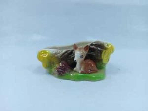 Vintage Deer By Tree Stump Planter East gate Pottery Fauna Withernsea England - Picture 1 of 5