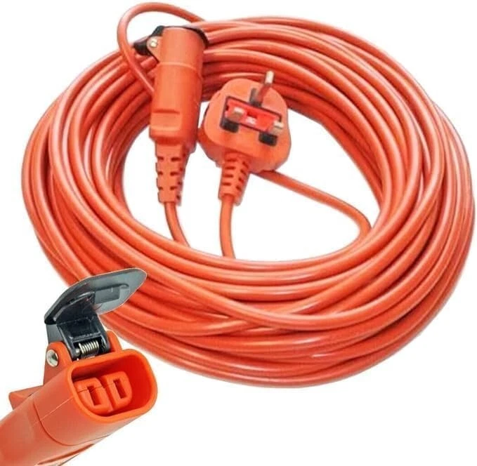 20 Metre Mains Power Cable & Plug For FLYMO Lawnmower / Trimmer Extra Long 20M
