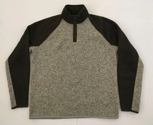 Luck Brand Colorblock Gray Green Mock Neck Los Feliz Fleece Pullover Jacket Sz L - Picture 1 of 13