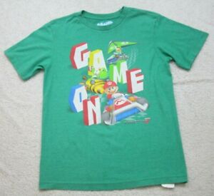 Mario Cart Old Navy Short Sleeve Green Graphic Tee T-Shirt XL Youth X-Large GG44