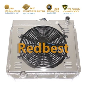 3Row Aluminum Radiator Shroud Fan For 1969-1970 Ford Mustang 1970-1977 Maverick - Picture 1 of 16