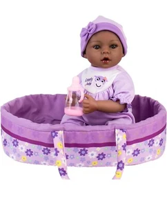  Black Lifelike Reborn Baby Dolls -18 inch Black American Realistic Purple - Picture 1 of 5