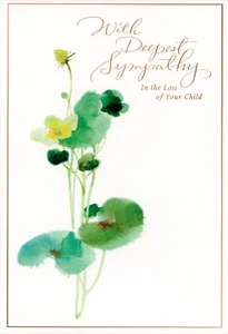 Heartfelt SYMPATHY LOSS OF CHILD Card, Watercolor Flower by Hallmark + Envelope - Picture 1 of 5