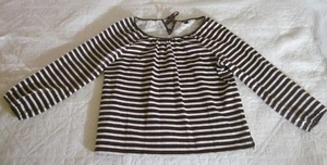 J. Crew Damen Top Größe M braun/weiß gestreift Bauerntop - Bild 1 von 8