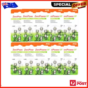 size 13 Hearing Aid Battery Zenipower Behind the ear ALL BRAND 60 pcs fast ship - Foto 1 di 11