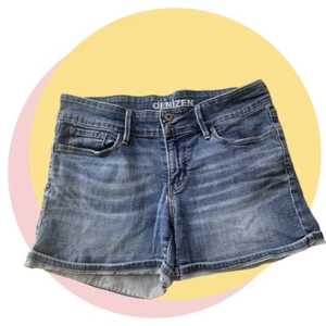 Levis Denizen High Rise Shorts Womens Size 4 27 Blue Jean Rolled Dark - Picture 1 of 1