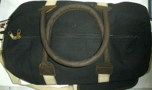 "Bolso de lona y cuero para gimnasio, color negro nuevo 19"" x 10" - Imagen 1 de 4