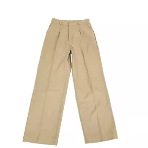 Pantalones de mujer vintage años 80 90 pantalones 11 marrón tostado mezcla de lana tiro alto plisados - Imagen 1 de 16