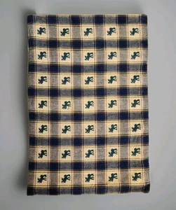 Set/4 Reversible Moose Plaid Place Mats Rustic Lodge Cabin Navy Blue,Tan 12"x17" - Picture 1 of 4