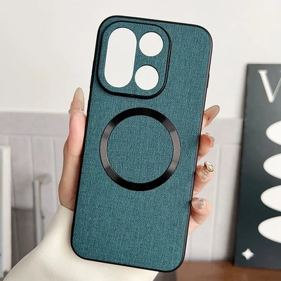 For OnePlus 15 5G, Shockproof Hybrid Armor Cloth - Textured Magnetic Case Cover - Image 1 of 4