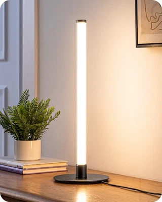 EDISHINE LED Table Lamp, Modern Slim Bedside Lamp w/ 360° Illumination, Black - Image 1 of 4