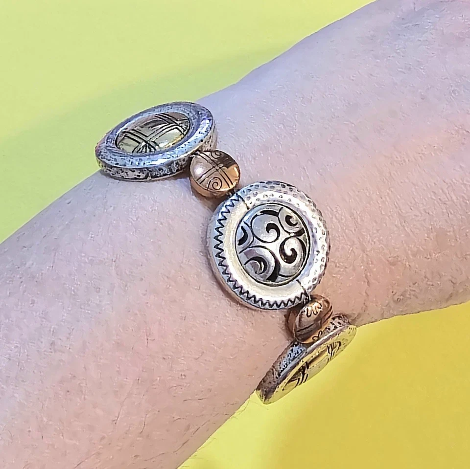 ✅ Pulseira Brighton com bolsa de pó prata ouro pingente pingente berloque joia - Imagem 1 de 4