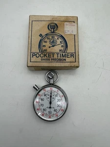 Vintage Swiss-made Mechanical Stopwatch w Box - Picture 1 of 6