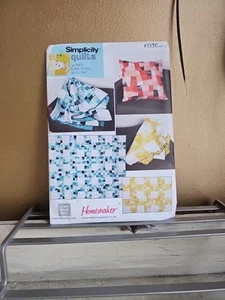 Simplicity 1390 Wonky Nine Patch Work Quilt Easy Pillow Bed New Uncut Pattern - Picture 1 of 2