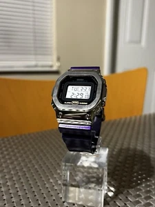 G-shock DW5600 Mod Custom Skmei Watch Purple / Silver Bezel & Travel Case - Picture 1 of 16