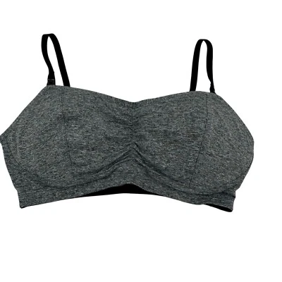 Sutiã de enfermagem maternidade tamanho grande sutiã esportivo cinza urze alças ajustáveis - Imagem 1 de 4