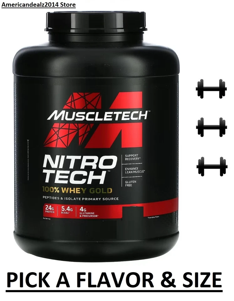 Muscletech Nitro Tech 100 % crema de vainilla francesa dorada de suero, pastel corto de fresa Foto 1 de 1